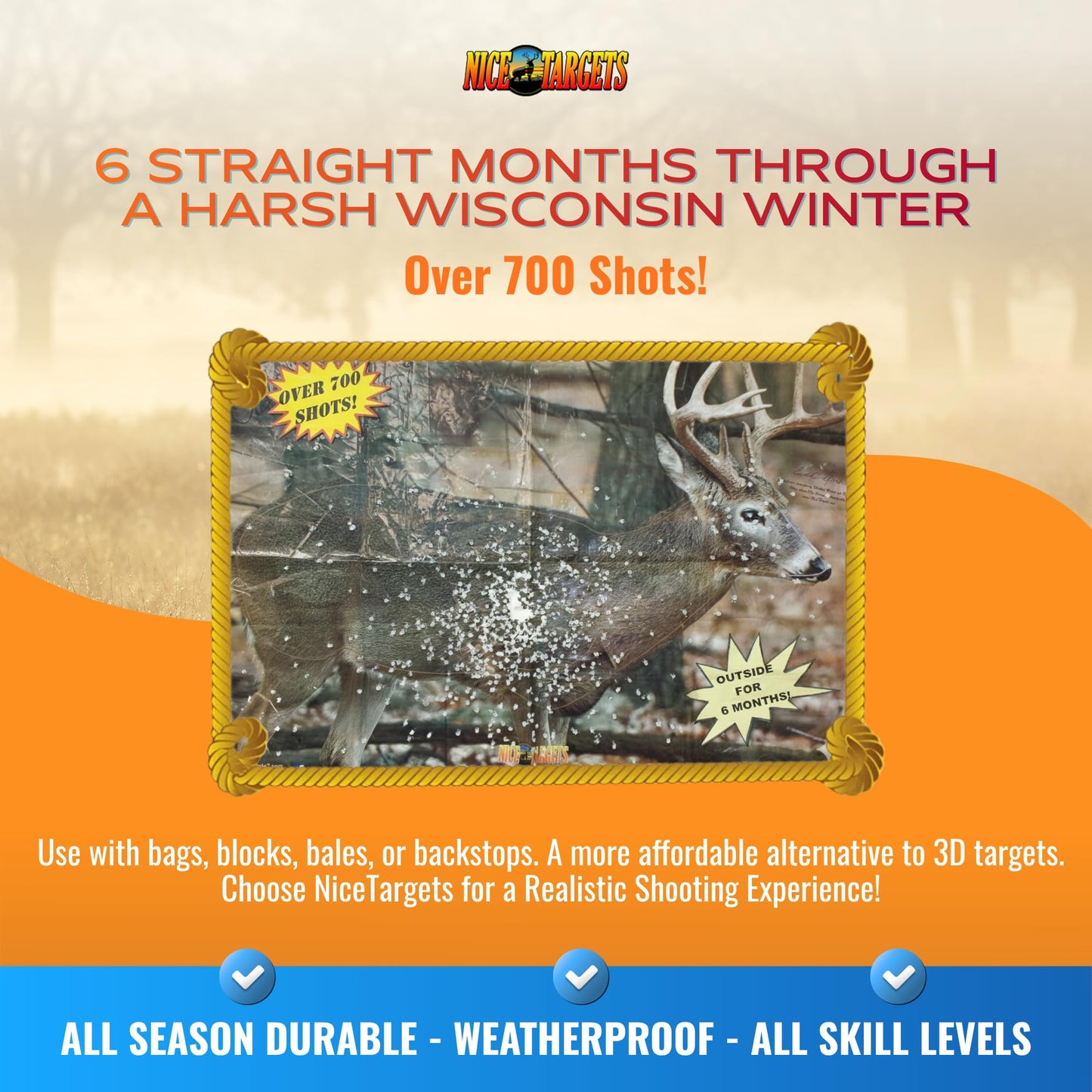 NiceTargets Turkey Archery Target, 20" x 22.5" Photorealistic Life Size Plastic Animal for Target Practice, Vanishing Vital Zones, Bow Targets for Archery Training and Hunting Practice, Made in USA