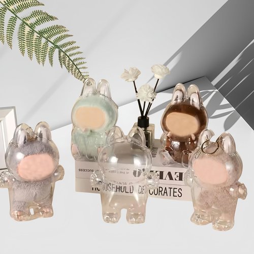Protective Case Compatible for labubu , Plastic Clear Cover for Plush Figure Doll, Storage Transparent PVC Bag ,Display Bag Display Case for Fan Collection ,Accessories (No Doll, Standing)
