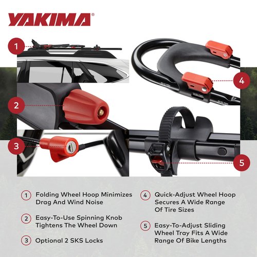 Yakima Rooftop Bike Rack Mount, Heavy-Duty Car & SUV Roof Carrier, FrontLoader, Black - Bicycle Storage Equipment and Accessories for Vehicles