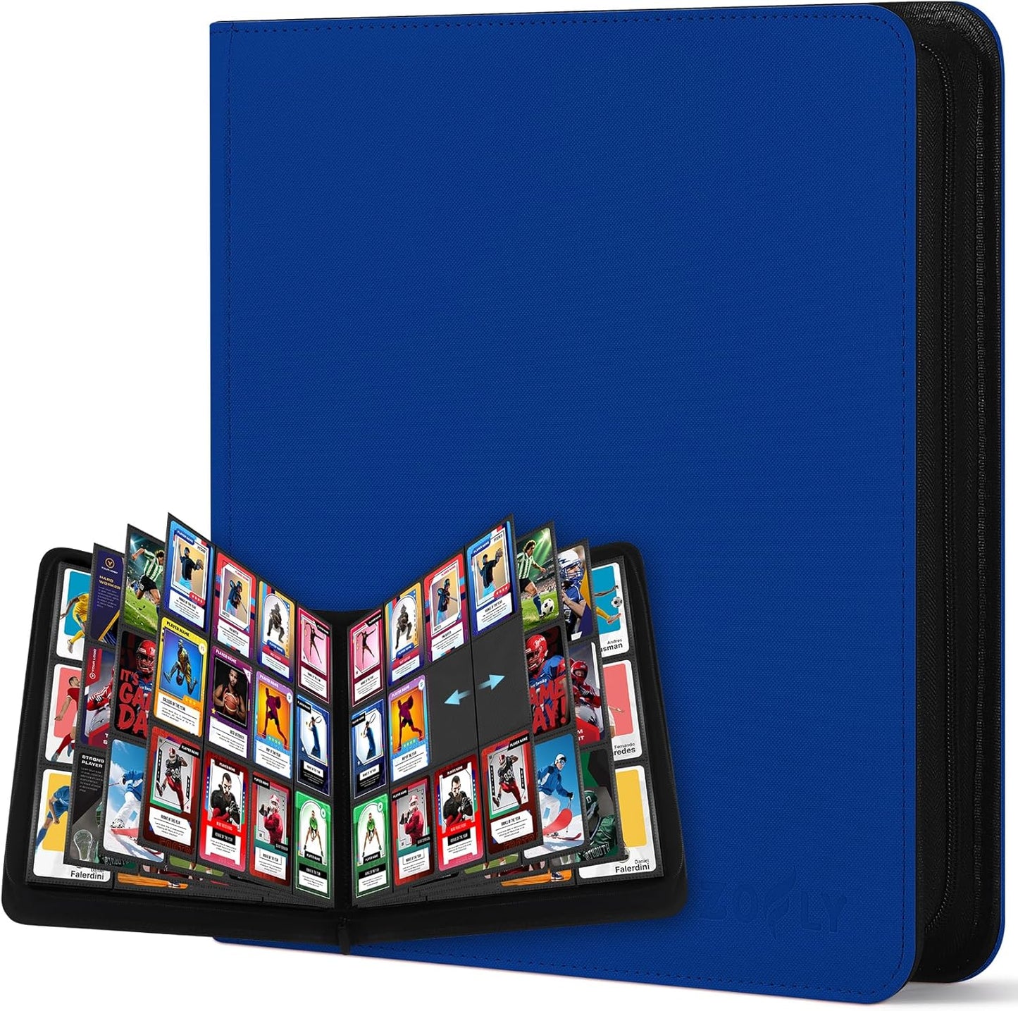 12 Pocket Card Binder, Zipper Trading Card Binder, 720 Large Capacity Side Loading Non-Ring Card Album, Double Sided Acid-Free Card Protector Binder, Card Collection for TCG, MTG, Sport Card, Pink