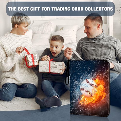 HESPLUS 9-Pocket Baseball Card Binder - Holds 900 Cards with 50 Removable Sleeves | Sports & Trading Card Album for Collectibles