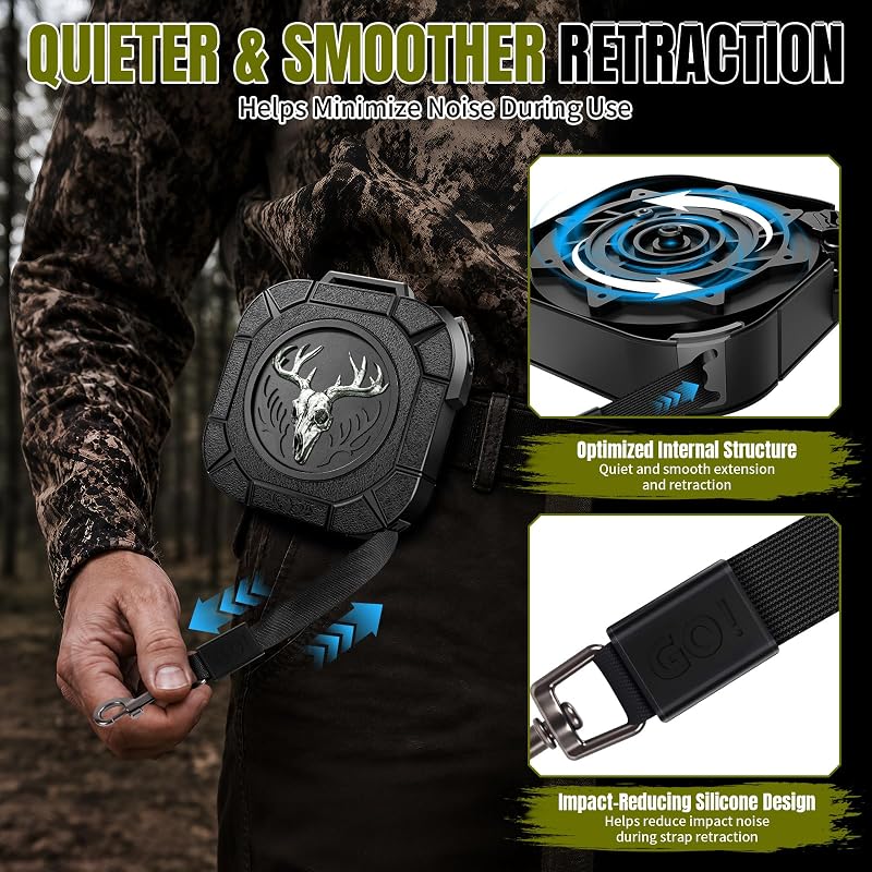 Retractable Bow Hoist for Hunting 30 ft - 0.6 in Wide Strap with Auto Retract