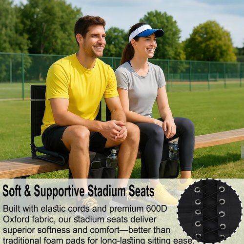 Dodometrek Stadium Seats with Back Support, Portable Folding Bleacher Seat, 400lb Capacity, 2pcs.