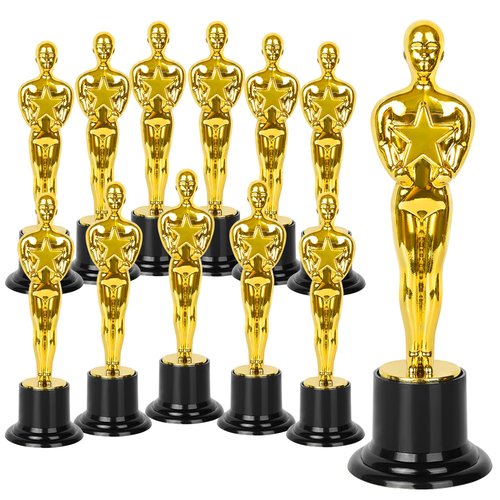 DODILUYI Gold Star Award Trophies 12 Pack 6 Inch Plastic Golden Statue Award for Party Decorations, Party Prize, Game Prize, Party Favors, School Award and Appreciation Gifts