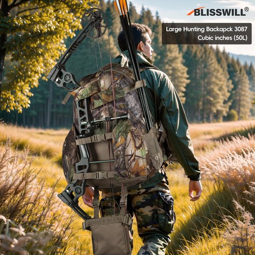 BLISSWILL Hunting Backpack Outdoor Gear Hunting Daypack for Rifle Bow Gun Hunting Gifts for Men