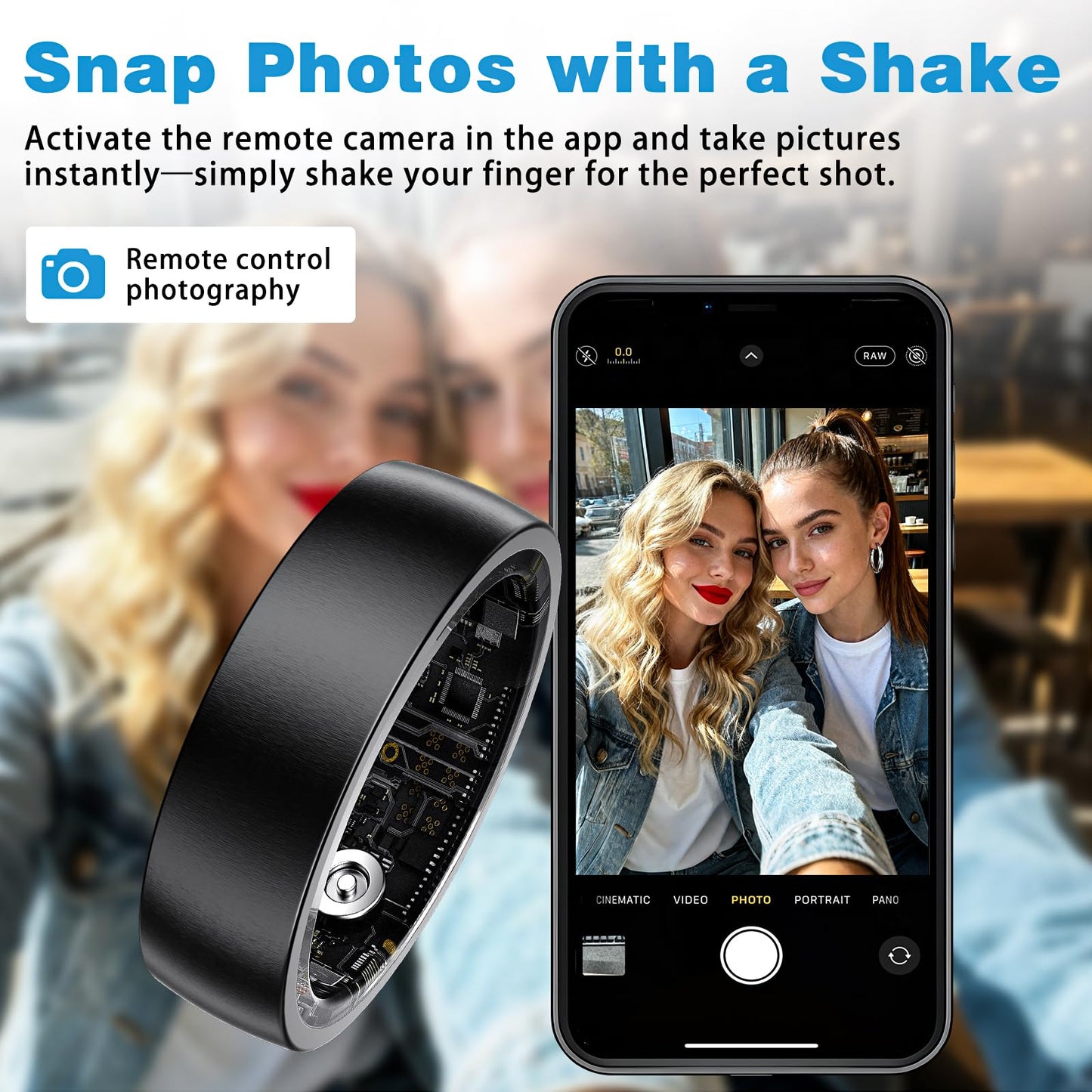 S SECRETTOP Activity Tracker Ring for Men Women, Smart Ring with Sleep Heart Rate, Health Tracker,IP68 Waterproof, Compatible with iOS and Android (Black 14)