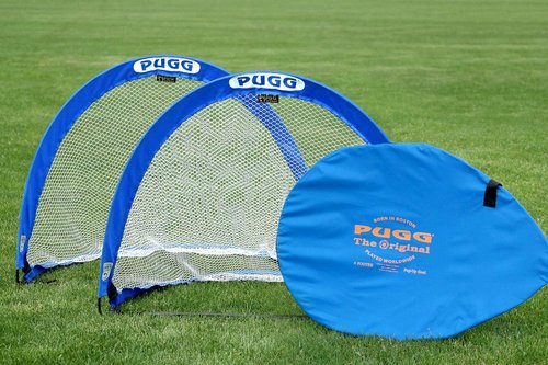 PUGG 4 Foot Pop Up Soccer Goal, Portable Training Football Knitted Poly Net Equipment, The Original Pickup Game Goal, Includes Two Goals & Bag