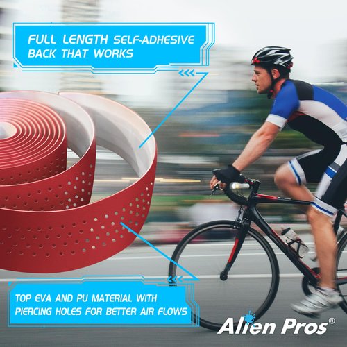 ALIEN PROS Bike Handlebar Tape Brown New Model EP+ (Set of 2) - Wrap Your Bike for an Awesome Comfortable Ride - Enhance Your Bike Grip with These EVA PU Plus Bicycle Handle bar Tape, Brown