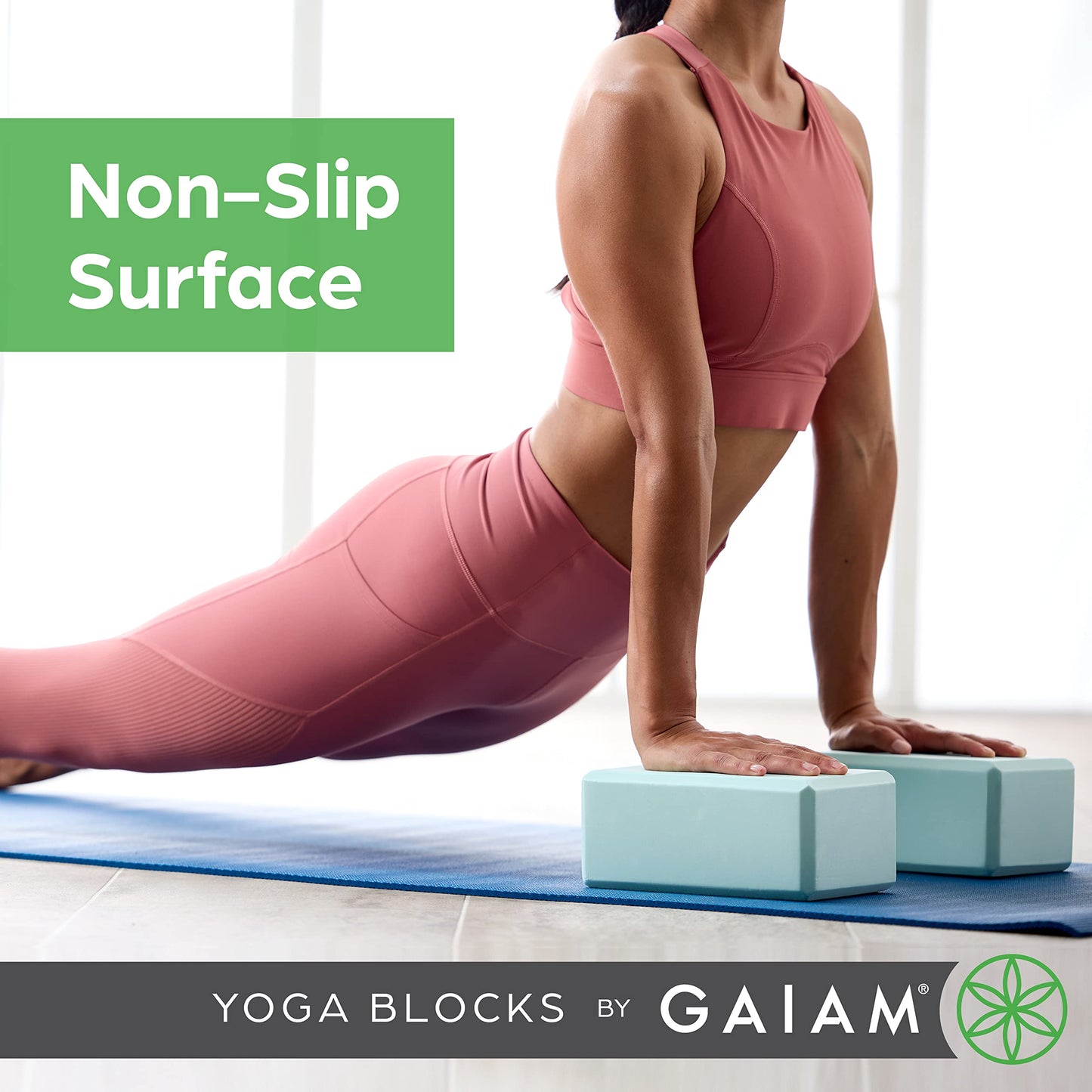 Gaiam Yoga Block - Supportive Latex-Free EVA Foam Soft Non-Slip Surface for Yoga, Pilates, Meditation (Black), 1 EA
