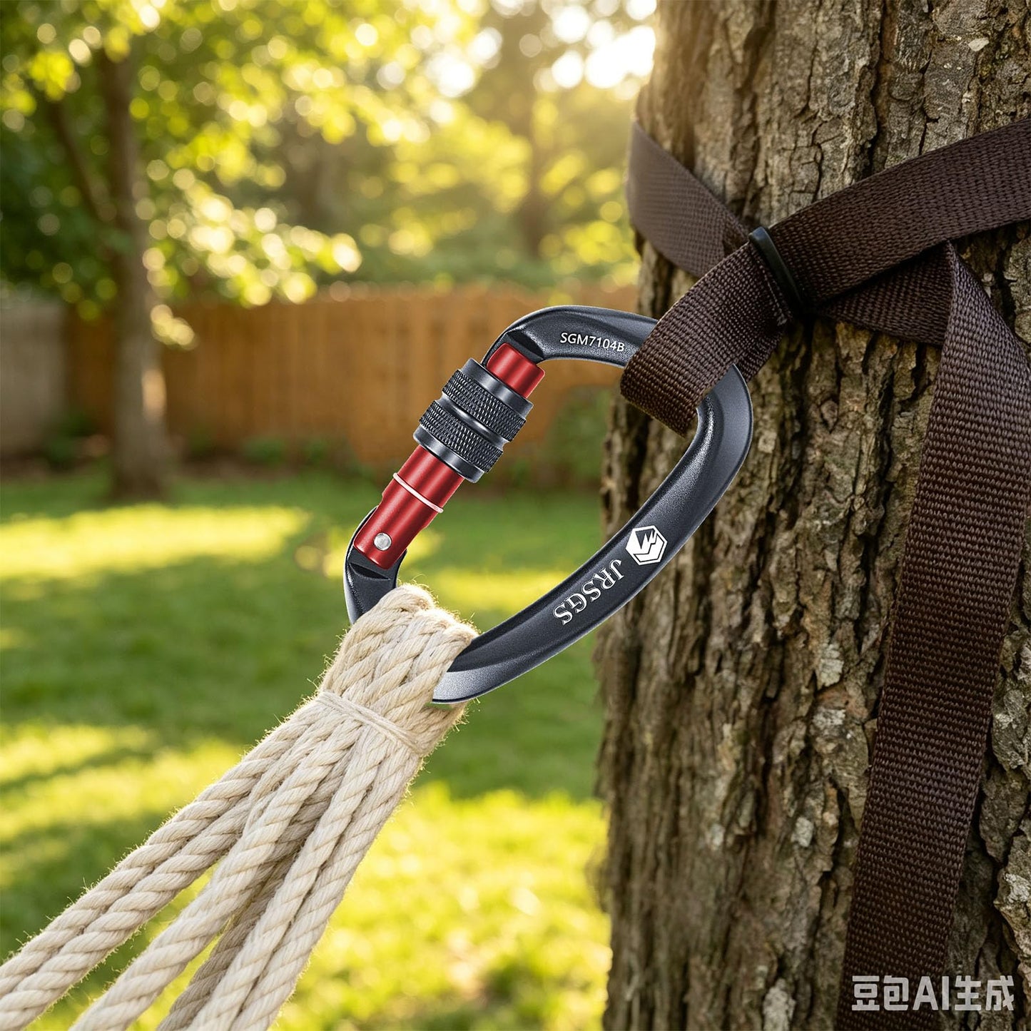JRSGS 25KN Locking Climbing Carabiner Clips, UlAA Certified Climbing Carabiner,Heavy Duty Carabiners Equipment,Large Size Carabiner for Climbing, Rappelling,Hunting and Rescue