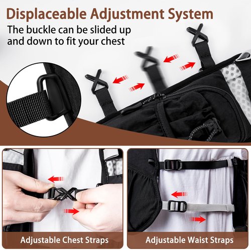 Running Hydration Vest for Women Men 2 PCS - Waterproof Running Water Backpack Hydration Pack with Water Bladder, Lightweight Water Vest for Hiking Trail Cycling Marathon Race, Black