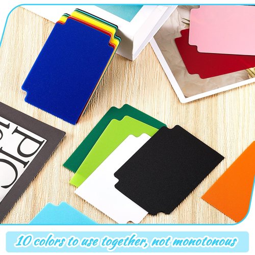 Trading Card Dividers Multicolor Card Page Dividers Frosted Plastic Separator with Tabs for Games Sports, 2.7 x 3.8 Inches(50 Pieces)