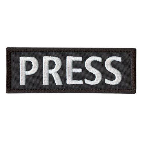Press 5"x2" Body Armor Tactical Vest Media Embroidered Nylon Sew Iron on Patch