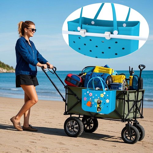 Mity rain Upgraded 2-in-1 Insert Hooks Accessories for Bogg Bag and Simply Southern Totes, Dual Carabiner Key Holder Charms - Space Save and Quick Key Finder for Large/Small Beach Bags (White)