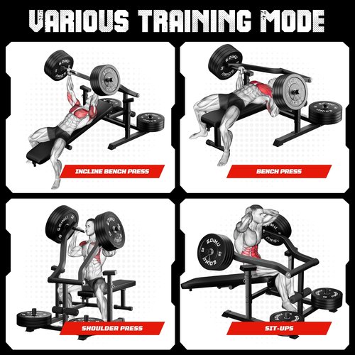 GOIMU Chest Press Machine, Z1-PRO Weight Bench Press Machine with Independent Arms, Adjustable Flat Incline Bench Press for Chest, AB Workout Home Gym Equipment(Black)