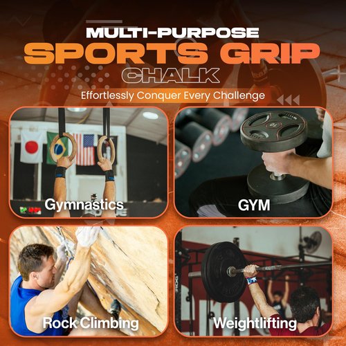 DYNAMICCOMBO Chalk Ball | Gym Chalk in Single-Pack Refillable Sock | Workout Chalk for Weightlifting, Gymnastics, Rock Climbing - 60g