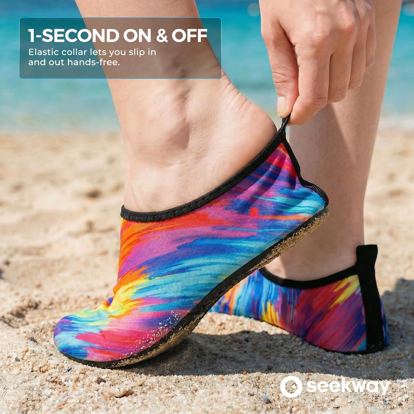 SEEKWAY Water Shoes Barefoot Aqua Socks Quick-Dry Non Slip Shoes for Beach Swim Pool River Boating Surf Women Men Bird SK002(U)