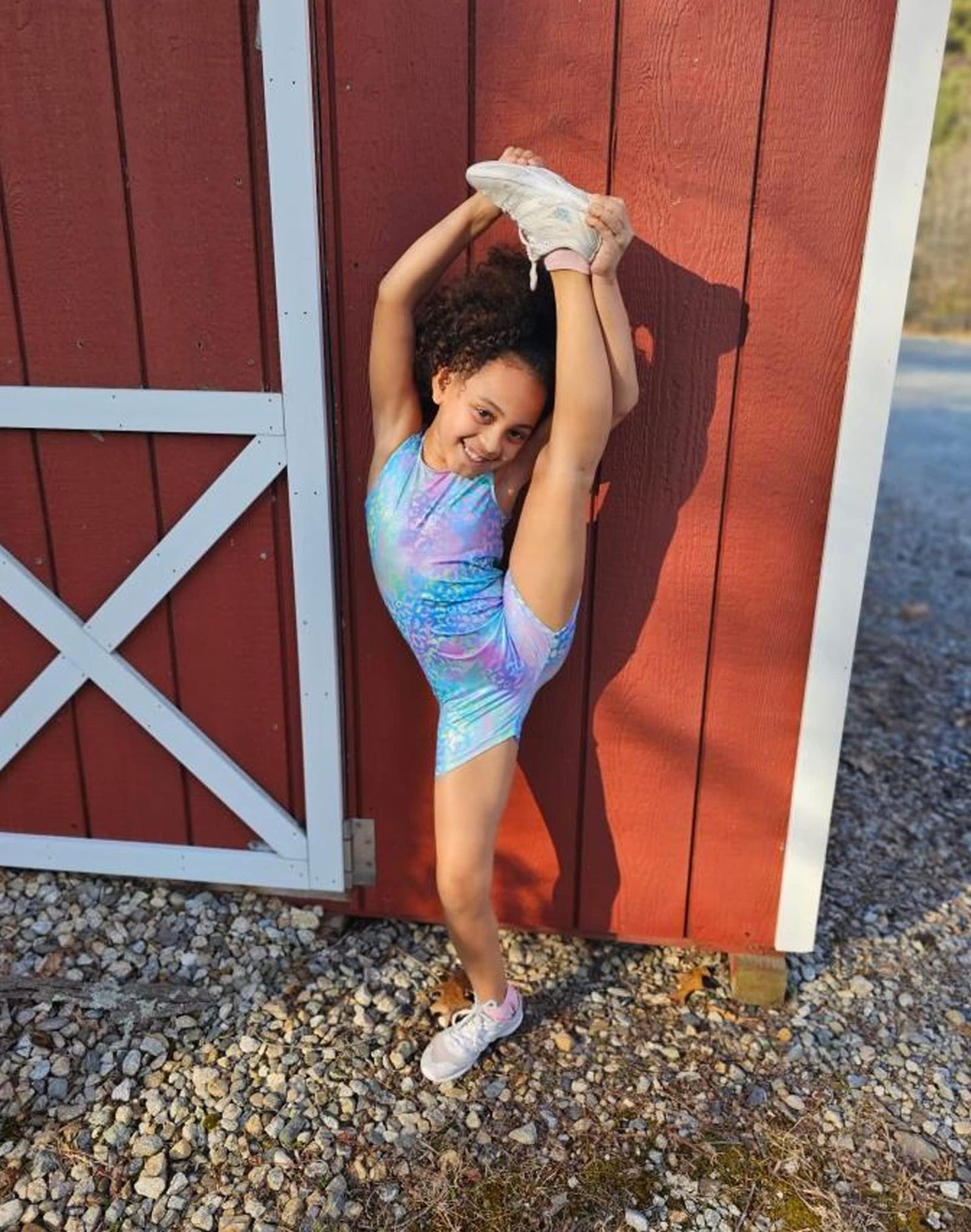 Domusgo Girls Gymnastics Leotards Size 7-8 Years Old Sparkly Green Purple Leopard Practice Outfits