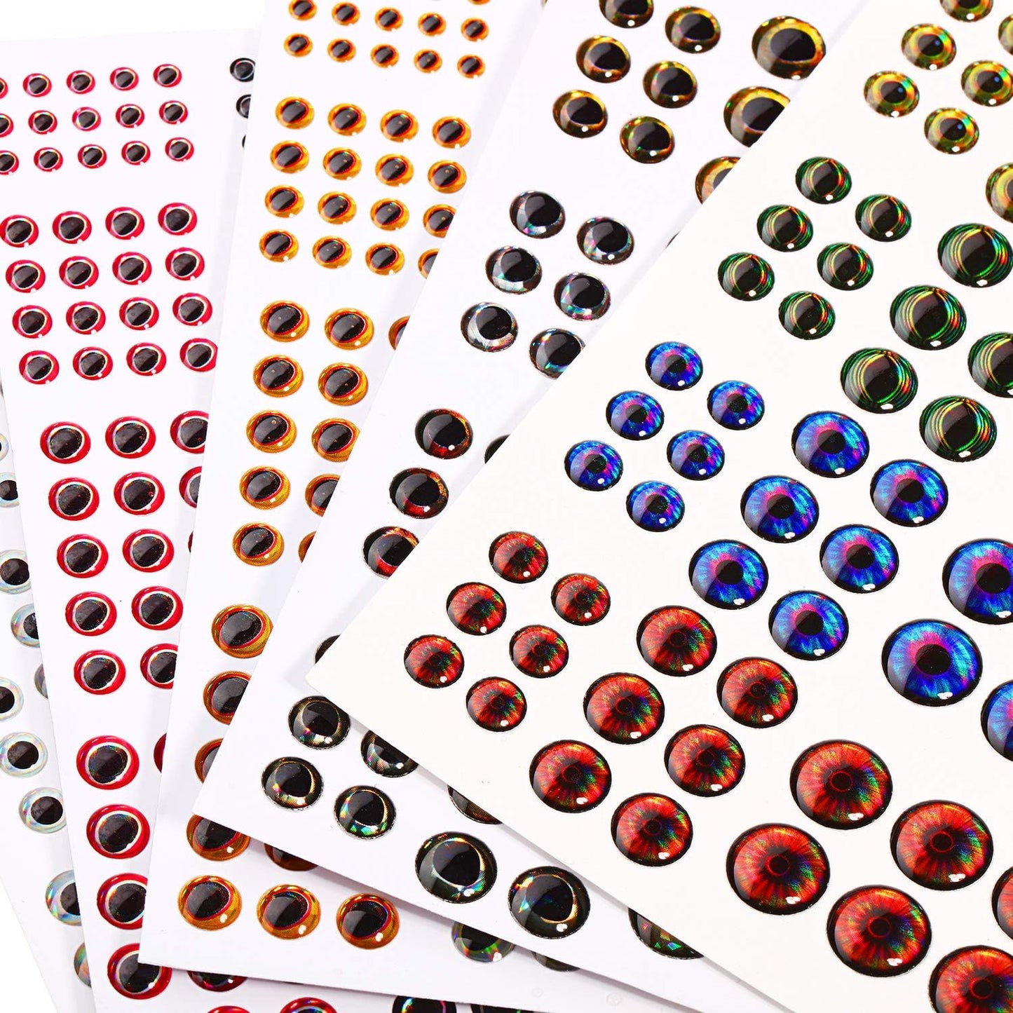 1242 Pieces 3D 4D Fishing Eyes Oval Realistic Lure Eyes for Making Fishing Bait Fly Tying Streamers Lures Crafts (6 Sizes: 3 mm/ 4 mm/ 5 mm/ 6 mm/ 8 mm/ 10 mm)