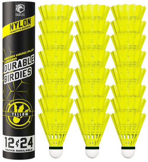 Badminton Birdies - Nylon Bedminton Shuttlecocks for Baseball/Softball Batting Training - Shuttle Balls for Indoor and Outdoor Matches ~ Highly Stable & Durable Plastic badmington Birdie Ball set