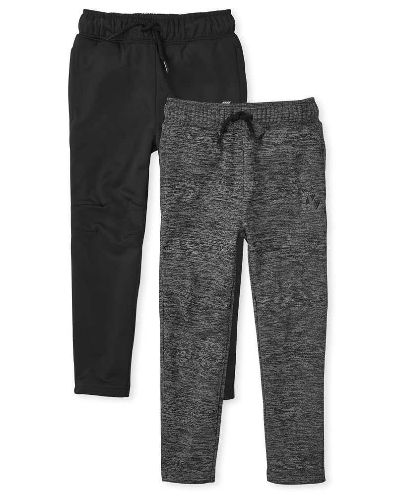The Children's Place Boys' Athletic Performance Pants 2-Pack - Dark Gray/Heather Gray, X-Small
