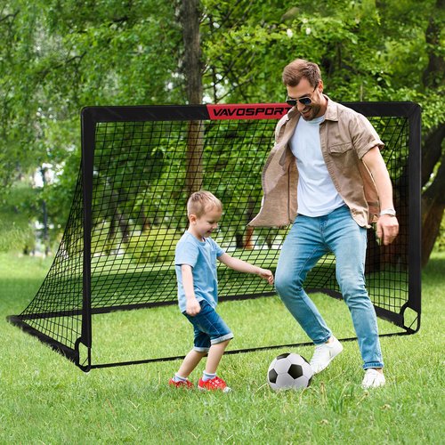 VAVOSPORT Kids Soccer Goals for Backyard Set - 2 of 6x4 ft Portable Soccer Goal Training Equipment, Practice Soccer Net with Soccer Ball, Cones, Soccer Set for Toddler Youth Sports Outdoor Games Play