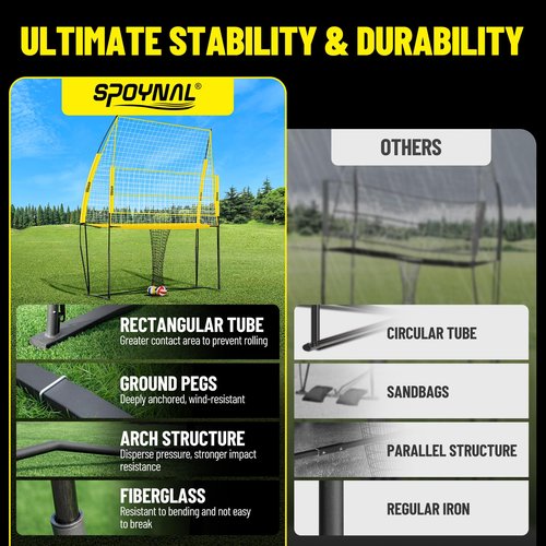 Volleyball Training Equipment, Adjustable Height Volleyball Net for Backyard Training - Portable Outdoor Practice Set with Durable Net & Tool-Free Setup for Serving, Hitting, and Spiking Practice