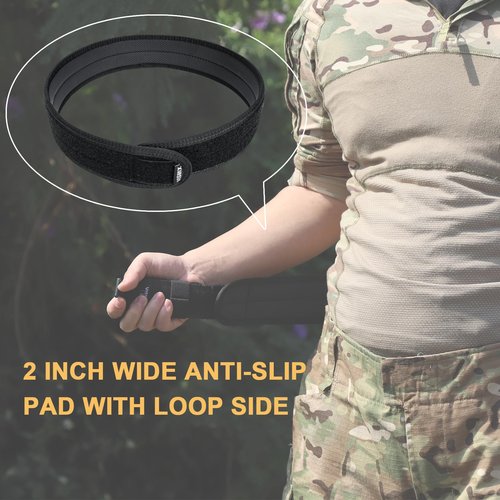 VISMIX Tactical Anti-Slip Pad Inner Belt with Loop System - Compatible for MOLLE Battle Belts Equipped with Outer Hook Fasteners