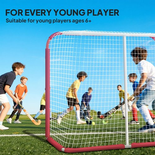 Soozier Soccer Goal, 6 x 2 ft All Weather Practice Soccer Net with Steel Frame, PE Mesh, Soccer Training Equipment for Indoor and Outdoor Use, Easy Assembly