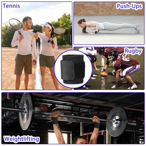 4PCS Wrist Wraps, Wrist Bandage Relieve Carpal Tunnel Pain, Adjustable Wrists Brace for Arthritis and Tendonitis Relieve Joint Pain (Black)