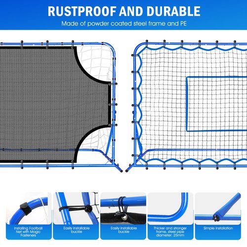 6X4FT Three Mode Soccer Goal & Rebounder Net & Target Net,Four Targets for Precise Training,Tough-Built for Intense Shots,Quick-Switch Angle Soccer Training for Control/Passing Practice for Kids Teen