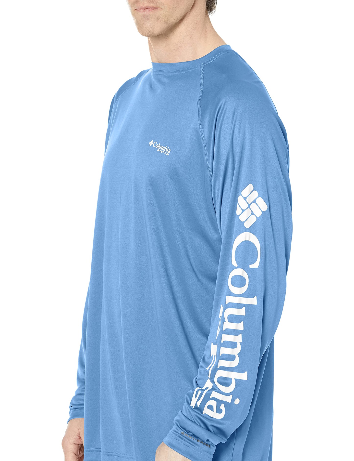 Columbia Men's PFG Terminal Tackle Long Sleeve Fishing Shirt, White Cap/White Logo, Large Tall