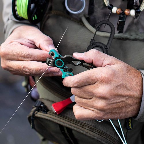 UEDGER Mini Fishing Line Cutter - Braided Line Scissor with Retractor, Fly Fishing Nippiers Line Clipper for Braid, Mono, Fluoro Lines (Blue)