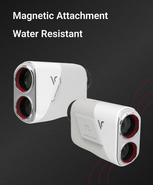 Voice Caddie TL1 Laser Rangefinder with Pin Tracer Technology, V-Algorithm, 2 Color OLED and Magnet, Matte Gray, 4.27'' x 1.6'' x 2.92''