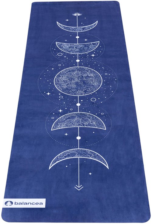 Yoga Mat 5mm Non Slip Suede & TPE - Blue Eco-Friendly Fitness & Exercise Mat for Home Gym, Pilates, Hot Yoga, and Meditation - Lightweight Durable 72 x 24 inch Workout Mat for Women, Men