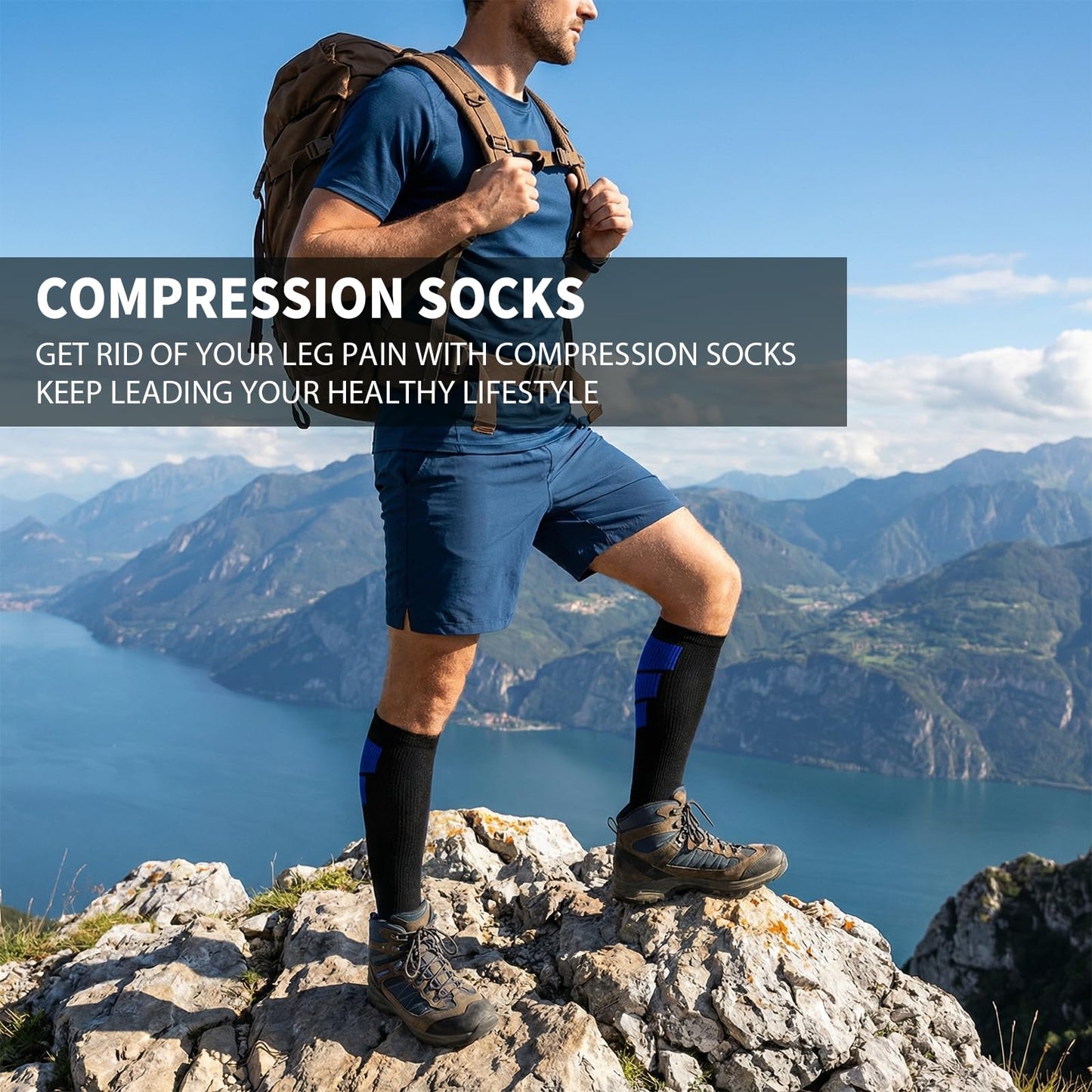 Sooverki Graduated Copper Compression Socks for Men & Women Circulation 8 Pairs 15-20mmHg - Best for Running Athletic Cycling