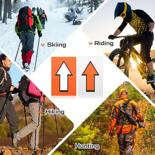 Humyoun 150 Pcs Racing Course Trail Marker Arrow Sticker Directional Signs Floor Markers Flashing Signs for Outdoor Camping Hiking Hunting Driving, 8 x5
