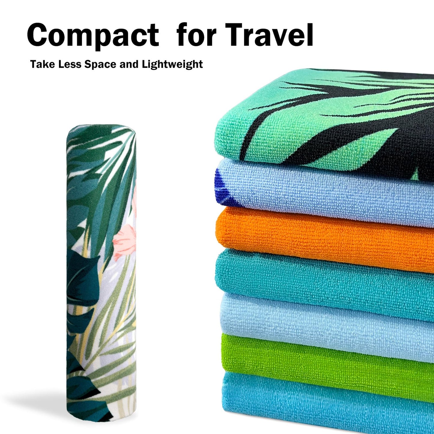 cabanana Sand Free Beach Towel - Large Oversized Beach Towel Sandproof 70x35 Big Microfiber Quick Dry Pool Towel, Thin Lightweight Compact for Travel Swimming Bath for Adults Women Men (Flower)