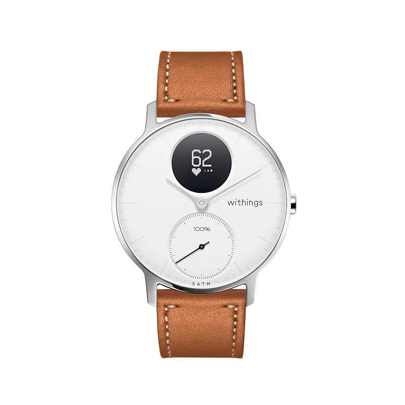 Withings Premium Leather Watch Band 18mm for ScanWatch Steel HR Move 36mm Brown
