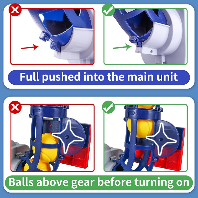 2-in-1 RC Pitching Machine for Baseball & Tennis (Navy Blue) – Includes Bat, Tennis Racket & 6 Balls