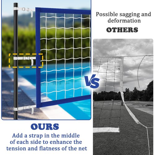 Upgraded Pool Volleyball Net, 15x3FT Pool Volleyball Net for Inground Pool Games for Adults and Family 2025 Summer Pool Floaties Party Gift, Thickened Borders, Metal Buckles