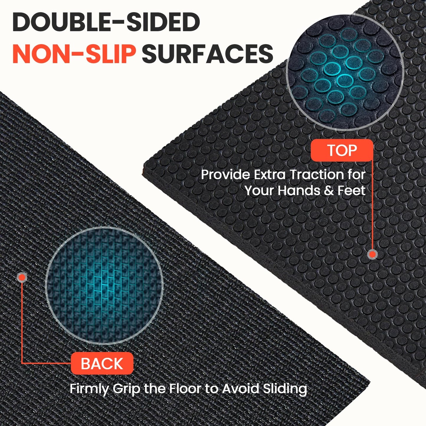 Stepwaver Extra Large Exercise Mat, 7'x5' (7mm) Extra Thick Workout Mats for Home Gym Flooring, Non-Slip, Ultra Durable, High-Density Gym Mat for Cardio,Yoga, Jump Rope, MMA, Weights - Black