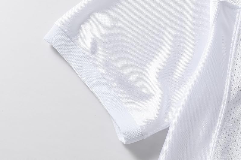 Blank Women Football Jersey Mesh Athletic Shirt - White, Large (Variation: White+Large)