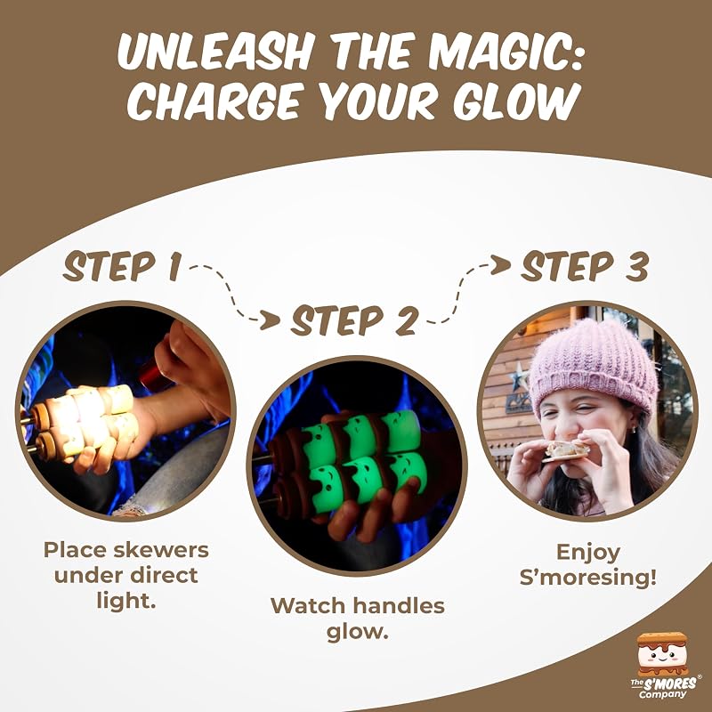 Glow in the Dark Marshmallow Roasting Sticks 4 Pack - Variation: Glow Skewers 4 Pack