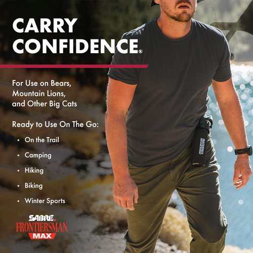 SABRE Frontiersman MAX 9.2 fl oz. Bear & Mountain Lion Attack Deterrent, Up to 40 ft Range, Contains 2% Major Capsaicinoids, Safer for You, Animals & The Environment, Glow-in-The-Dark Safety