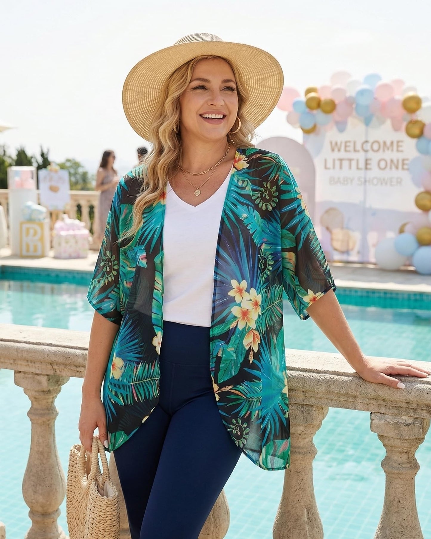 Summer Kimono Cardigan for Women Sheer Light Tops Casual Open Front Swimwear Shirts Beach Cover ups (Blackgreen,4XL)
