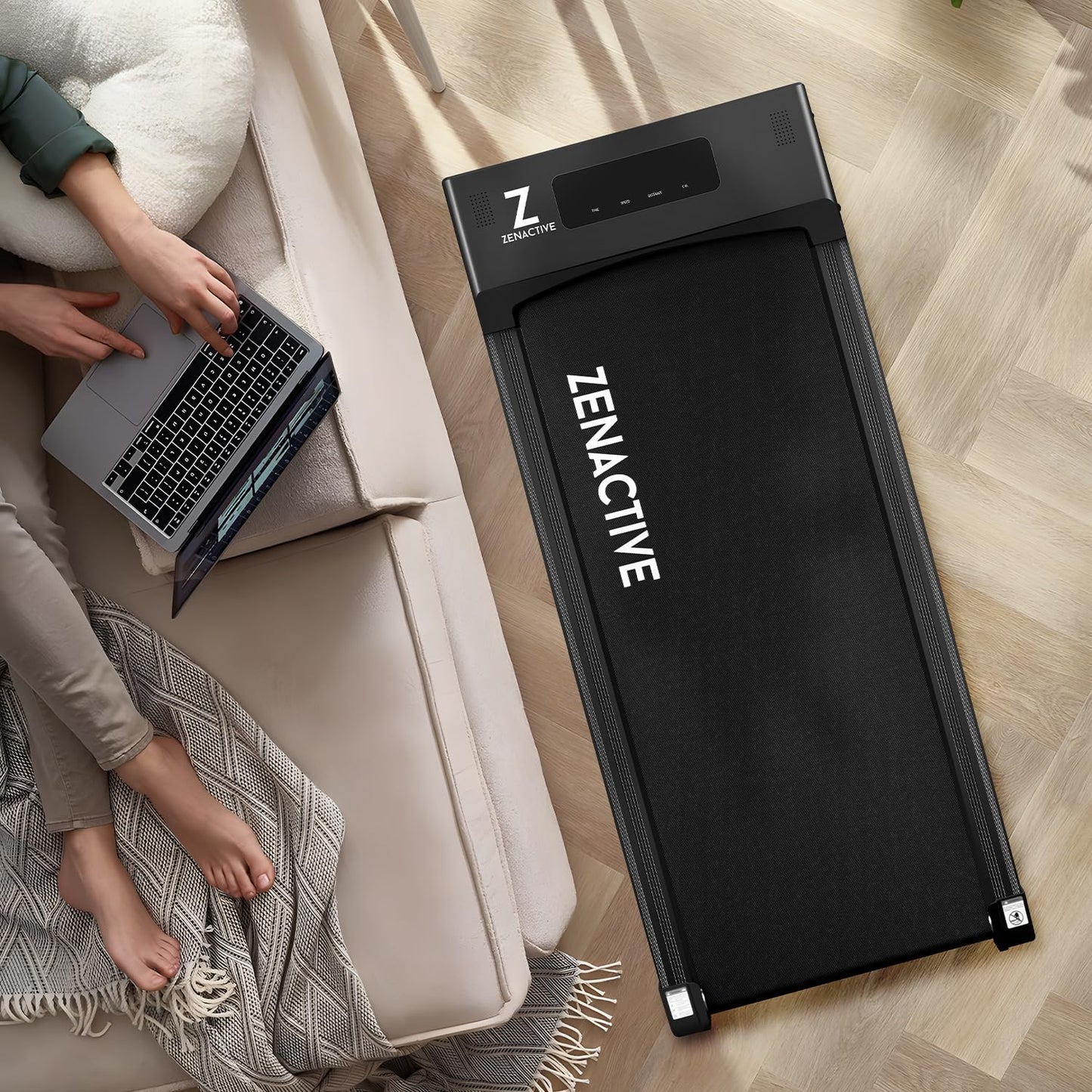 TOUSAINS Walking Pad Under Desk Treadmill, Ultra Slim Portable Walking Machine for Home Office, Installation-Free Mini Treadmill with Remote Control & LED Display, Quiet Walkingpad for Small Space