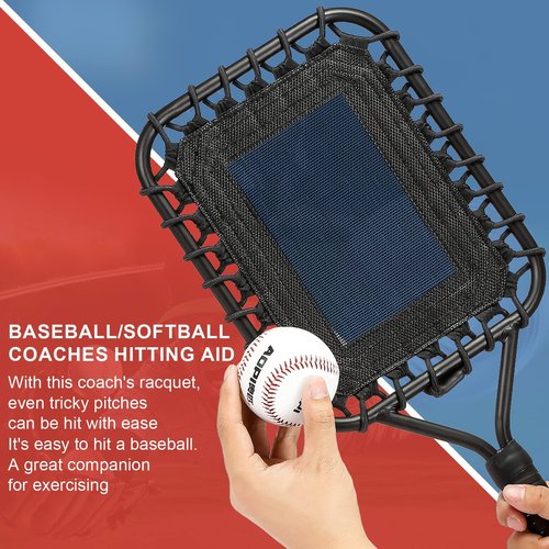 Jikbeed Fungo Racket: Baseball Racket for Coaches and Parents to Help Players Practice Hitting Grounders and Pop Flies (New)