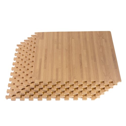 Forest Floor 3/8 Inch Thick Printed Foam Tiles, Premium Wood Grain Interlocking Foam Floor Mats, Anti-Fatigue Flooring – Stylish Flooring Solution, White Oak, 48 Sq Ft
