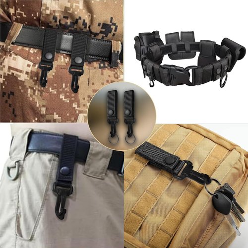 6Pcs Nylon Duty Belt Keepers for Duty Belt, Tactical Belt Loop Clip Molle Key Holder With Double Snaps - Police Security Law Enforcement Accessories